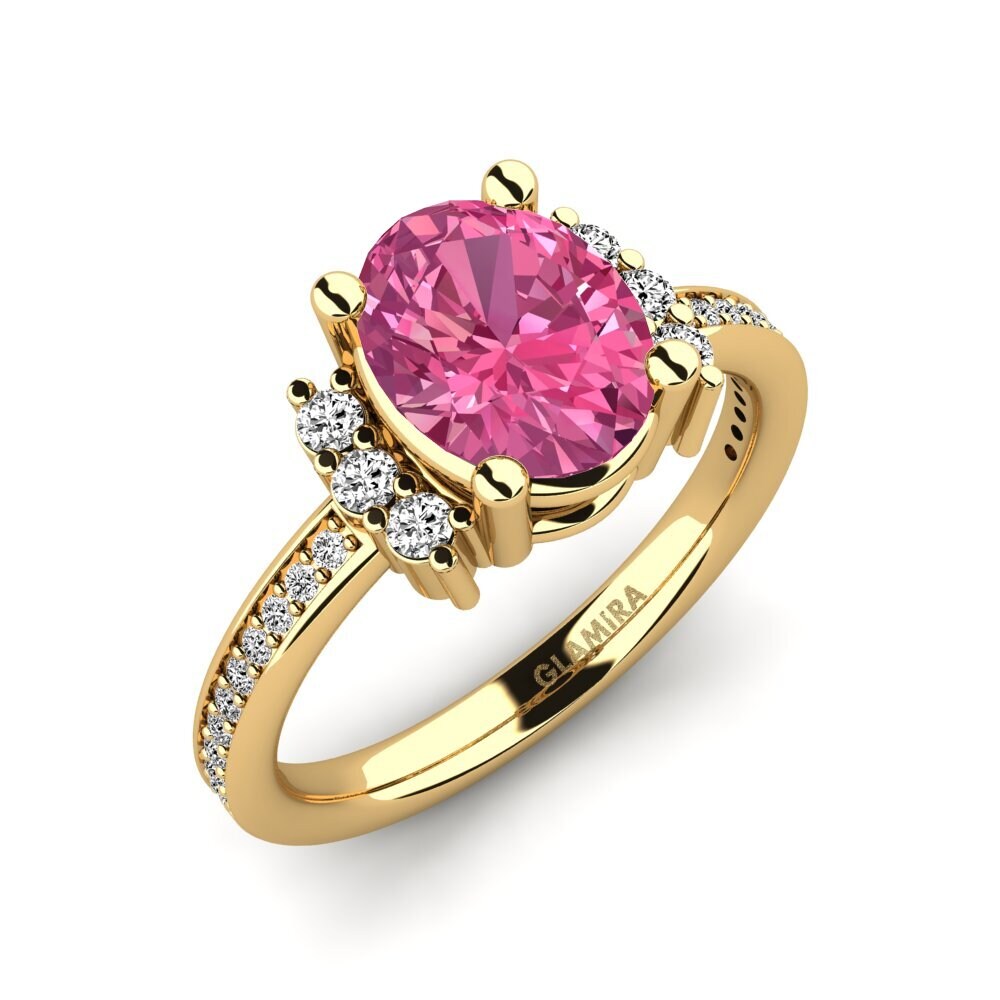 Oval Pink Tourmaline Engagement Ring Yelita