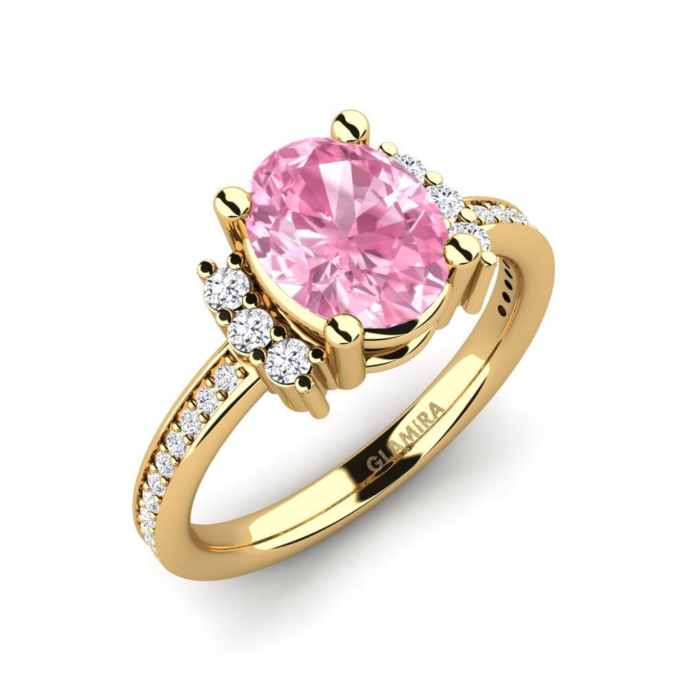 Oval Pink Sapphire Engagement Ring Yelita