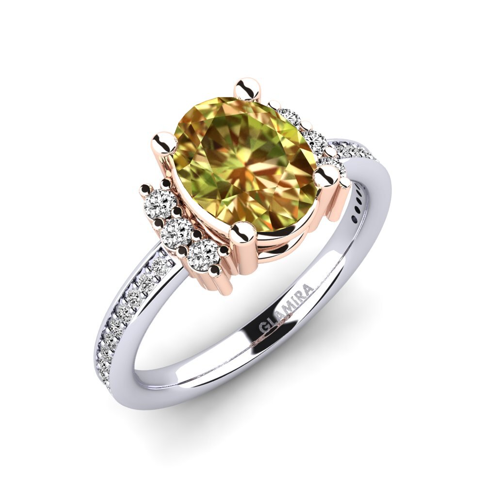 14ct White / Rose Gold Sultan Stone Engagement Ring Yelita