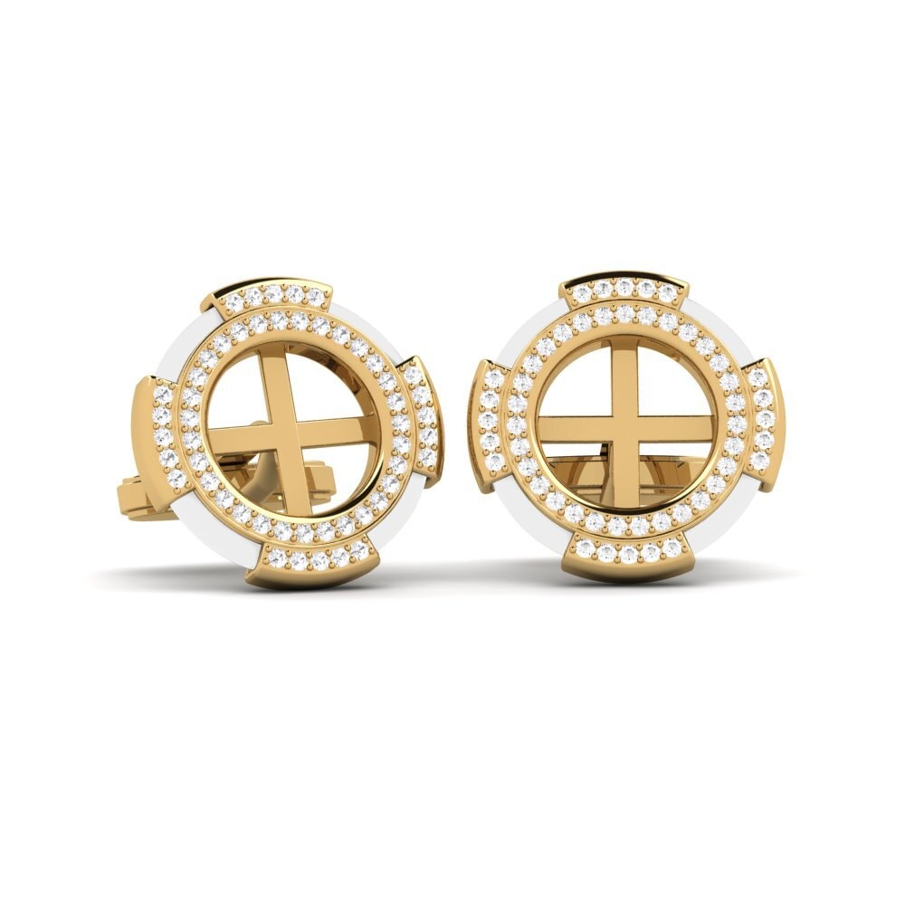 White sapphire Cufflink Yelk