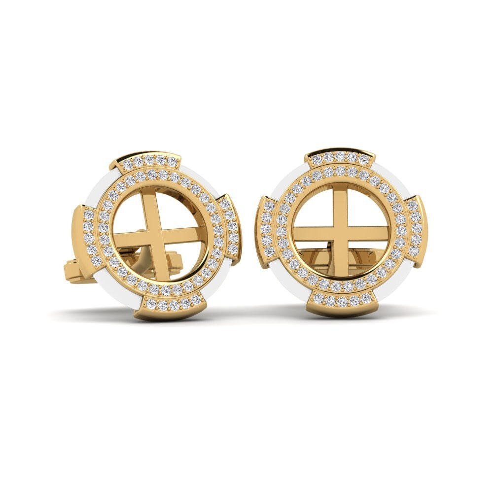 Lab Grown Diamond Cufflink Yelk
