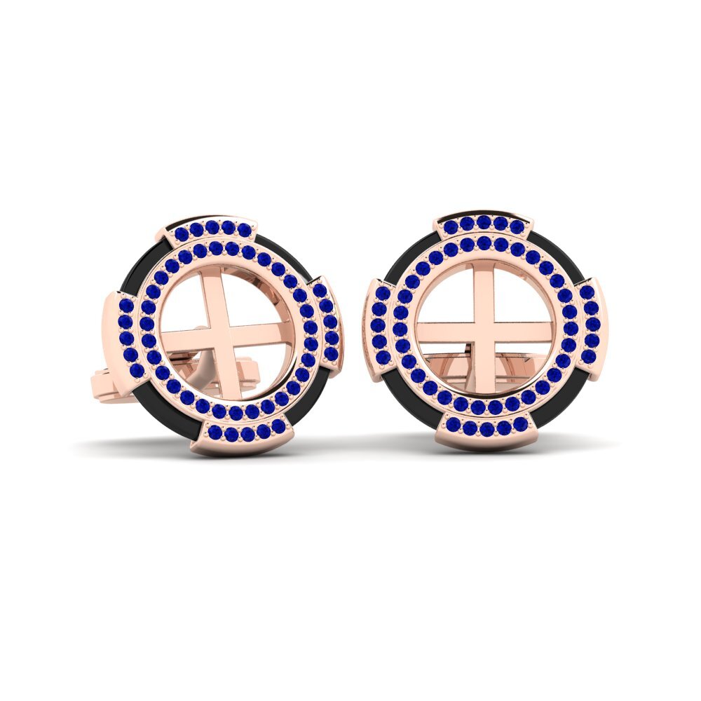 9k Oro Rosa Zafiro Gemelo Yelk