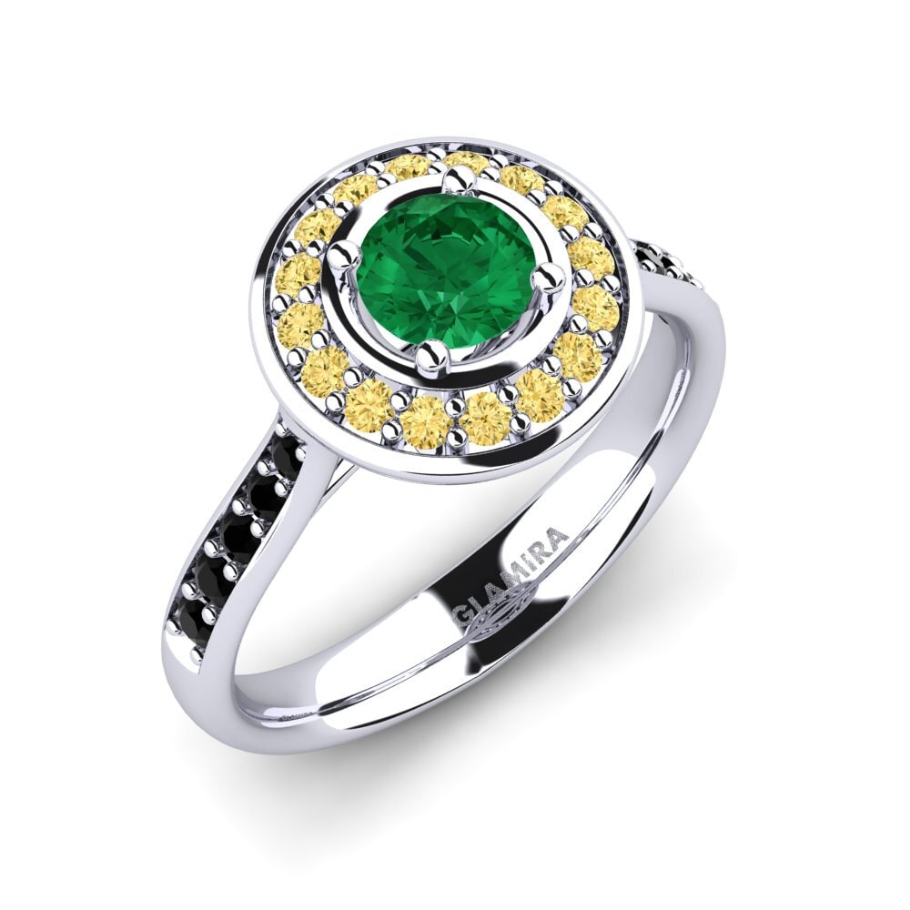 Smaragd (Gemaakt in het laboratorium) Verlovingsring Yelp