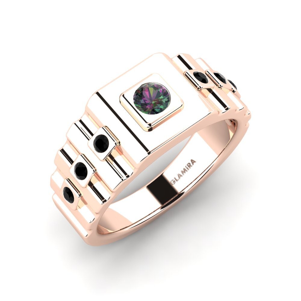 9ct Rose Gold Mystic Topaz Men's Ring Yemima