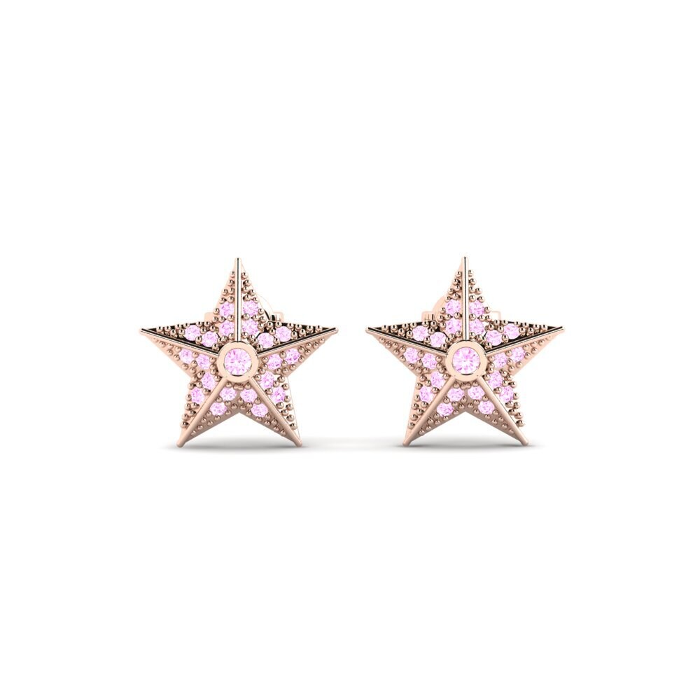 18ct Rose Gold Pink Sapphire Women's Earring Yera
