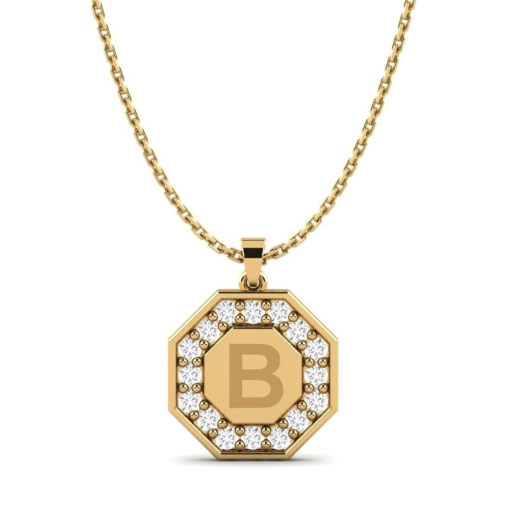 Gelbgold 750 Weißer Saphir Damen anhänger Yesenia B