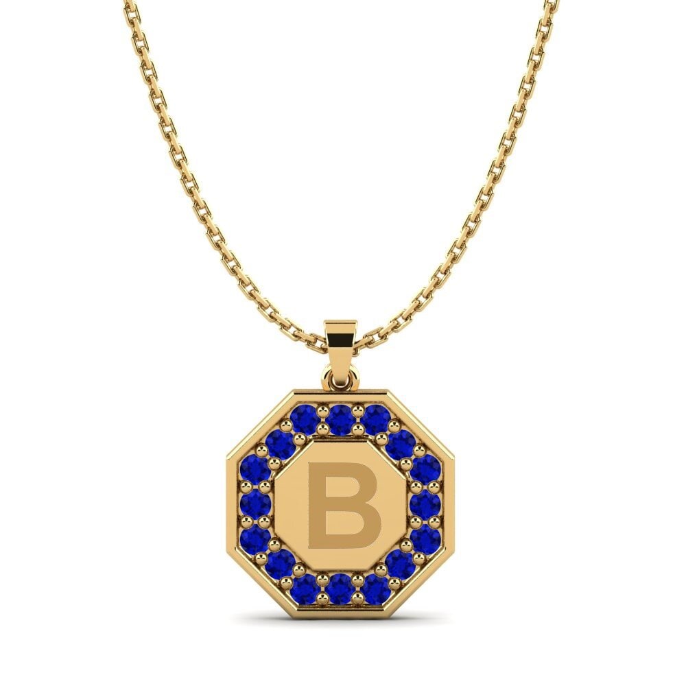 Gelbgold 585 Saphir Damen anhänger Yesenia B