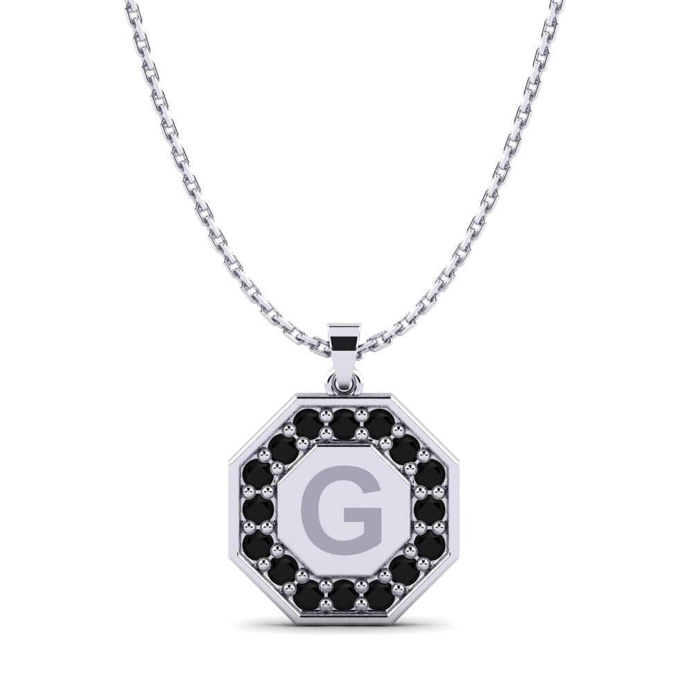 Rund Schwarzer Onyx Damen anhänger Yesenia G