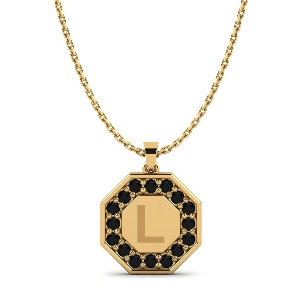 Gelbgold 585 Schwarzer Saphir Damen anhänger Yesenia L