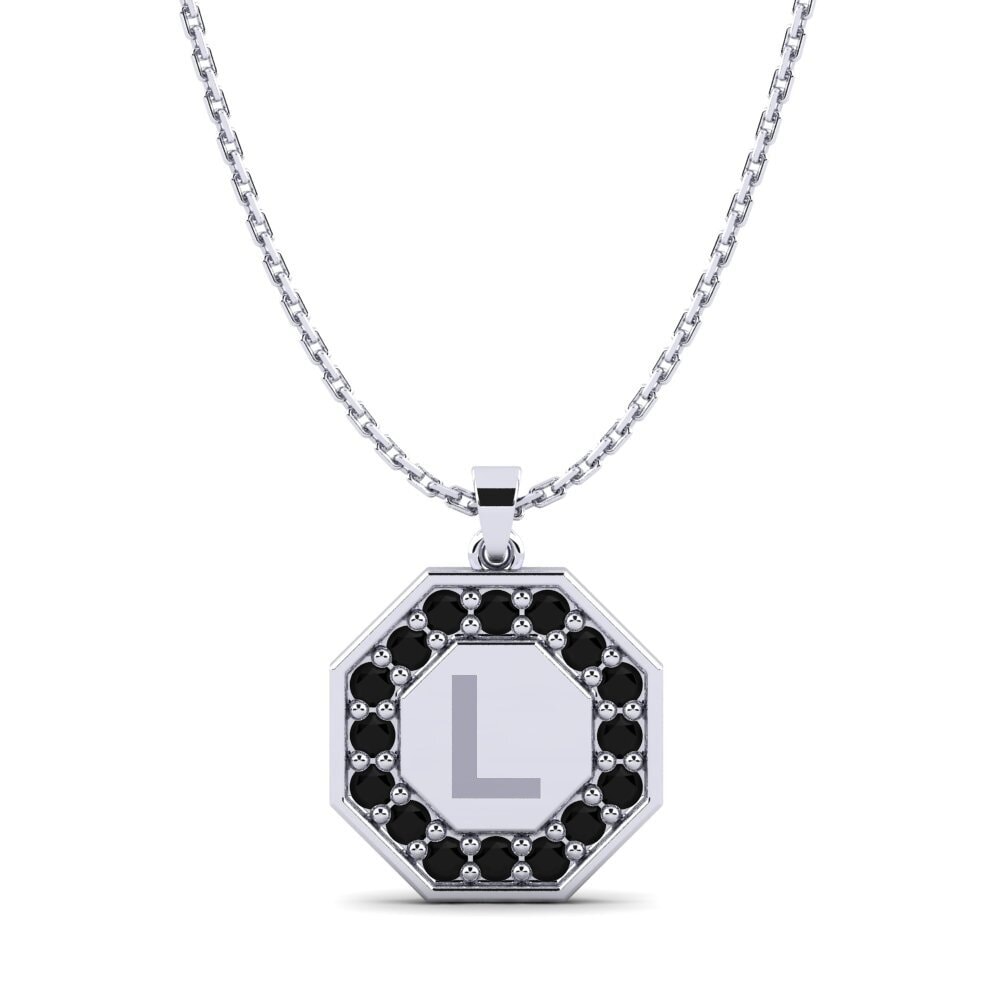 Weißgold 375 Schwarzer Diamant Damen anhänger Yesenia L