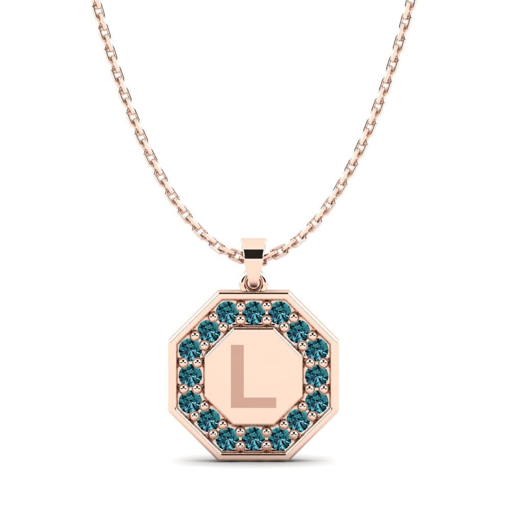 Rotgold 585 Blauer Diamant Damen anhänger Yesenia L