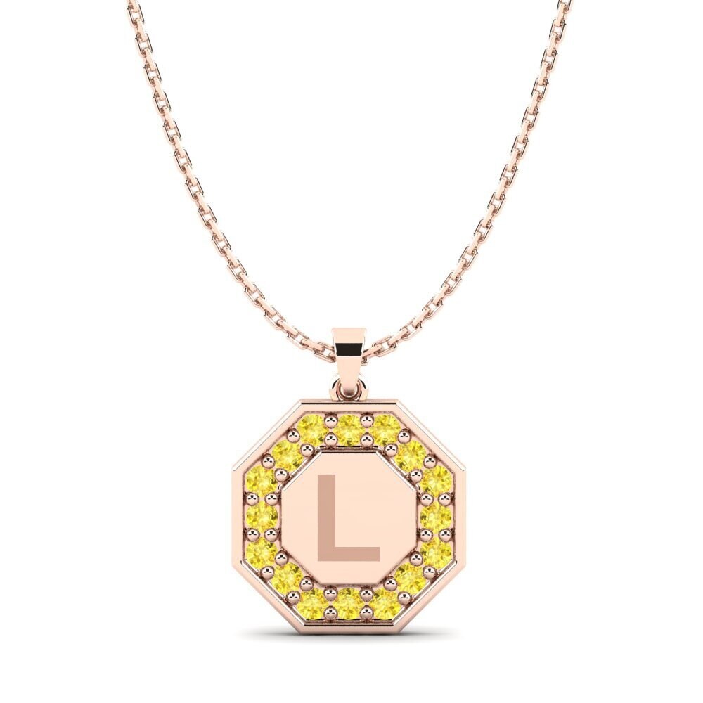 Rotgold 750 Gelber Saphir Damen anhänger Yesenia L