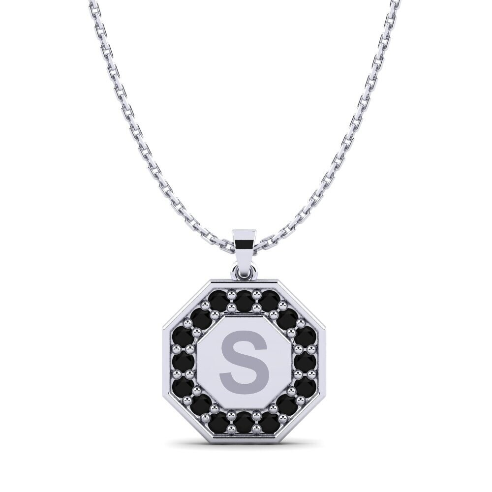 Rund Schwarzer Onyx Damen anhänger Yesenia S