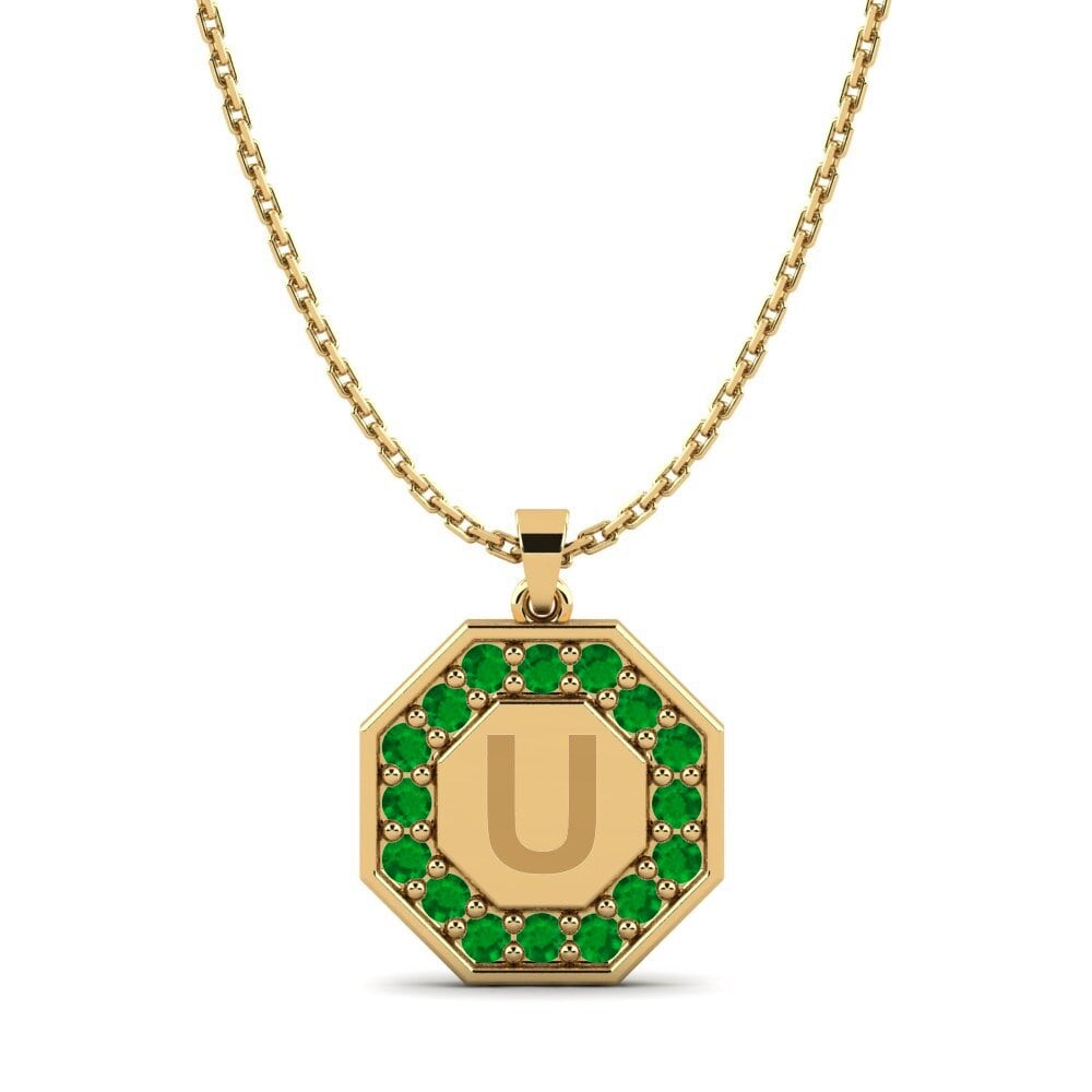 Gelbgold 585 Smaragd Damen anhänger Yesenia U
