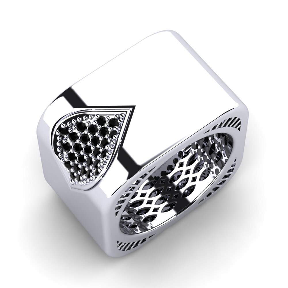 950 Platinum Black Onyx Ring Yevette
