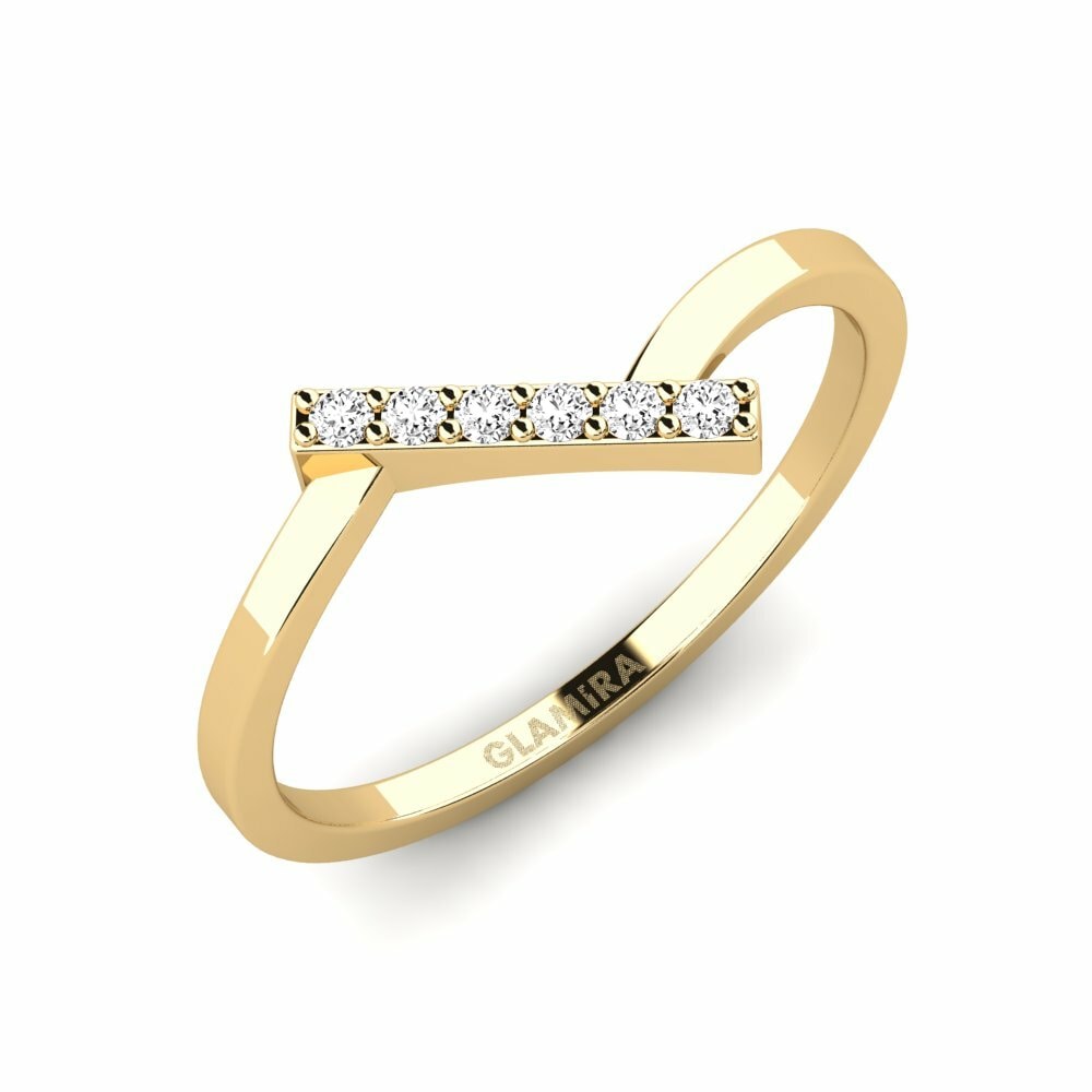 Or Jaune 14k Ronde Moissanite Anneau empilable Yndisleg