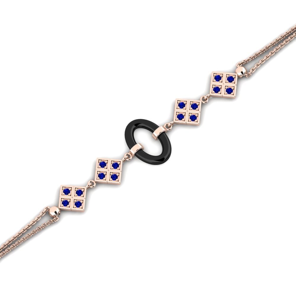 18k Oro Rosa Zafiro Pulsera de Mujer Yod