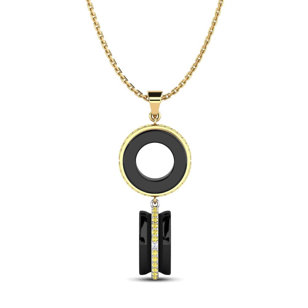 9k Yellow & White Gold Yellow Sapphire Women's Pendant Yokota