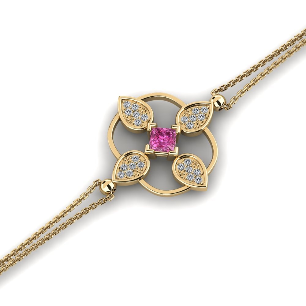Princess Pink Topaz Women's Bracelet Yollese