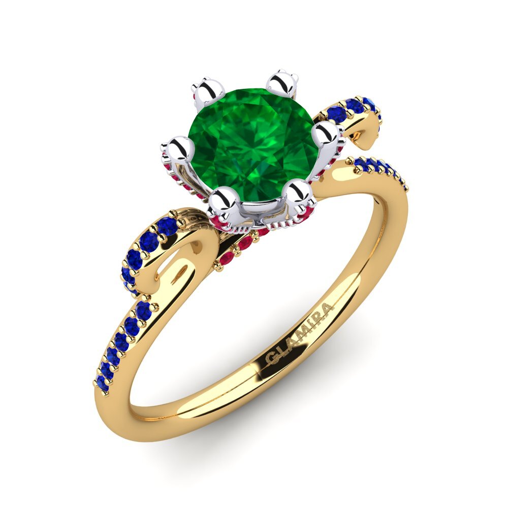 9K Yellow & White Gold Engagement Ring Yomaris