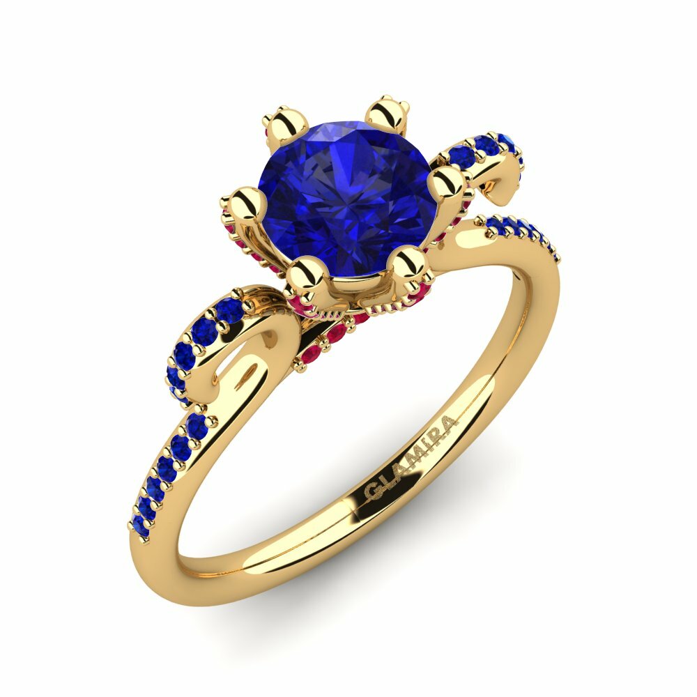 Sapphire (Lab Created) Engagement Ring Yomaris