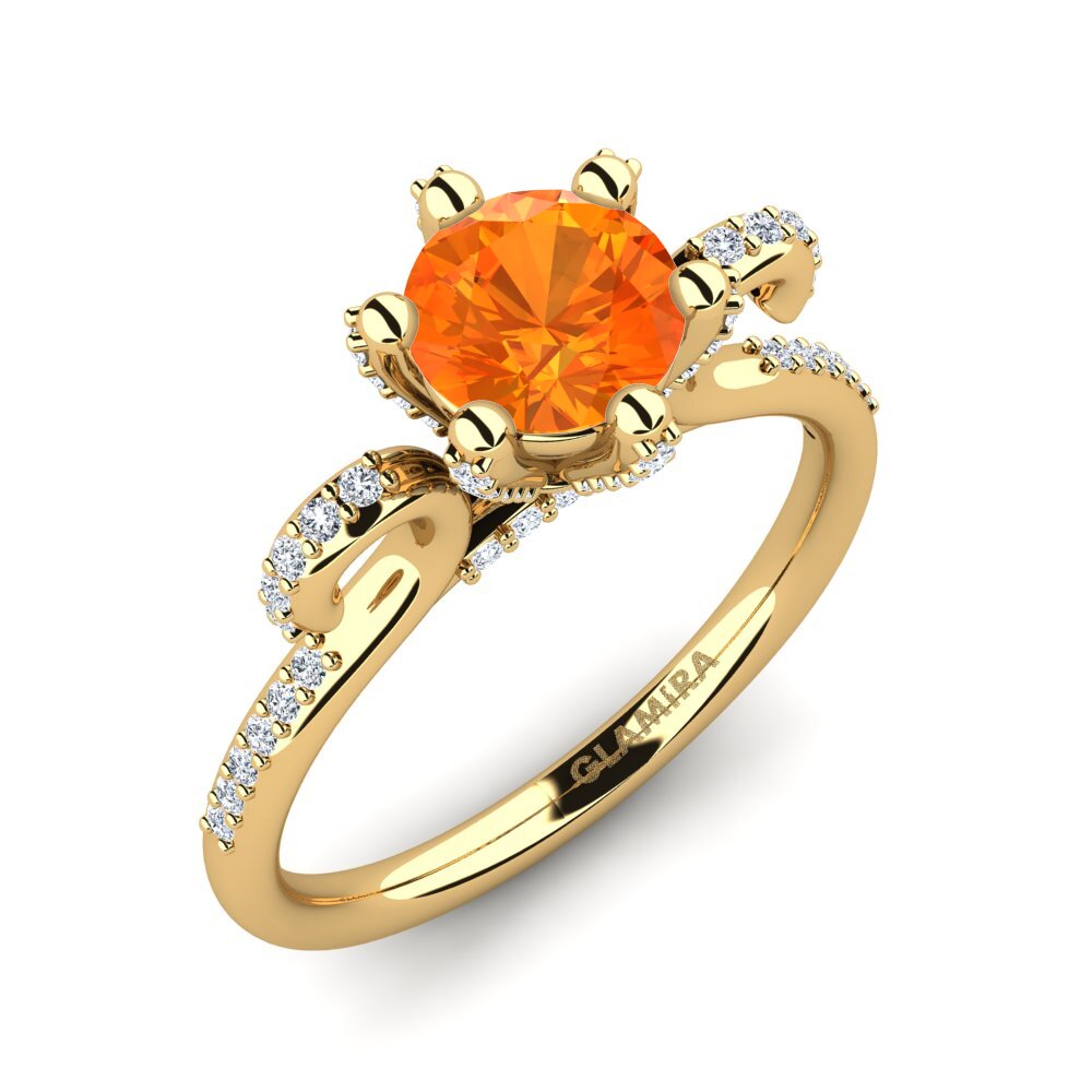 Orange Sapphire Engagement Ring Yomaris