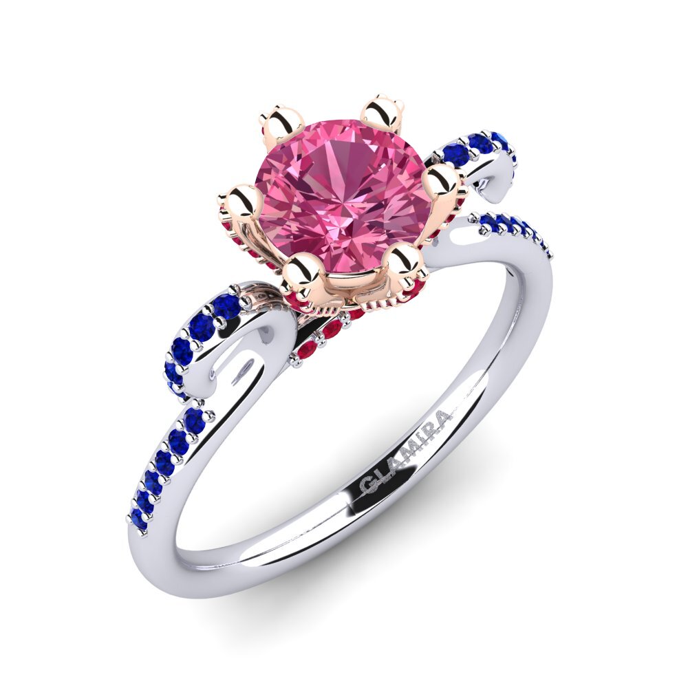 18ct White & Rose Gold Engagement Ring Yomaris