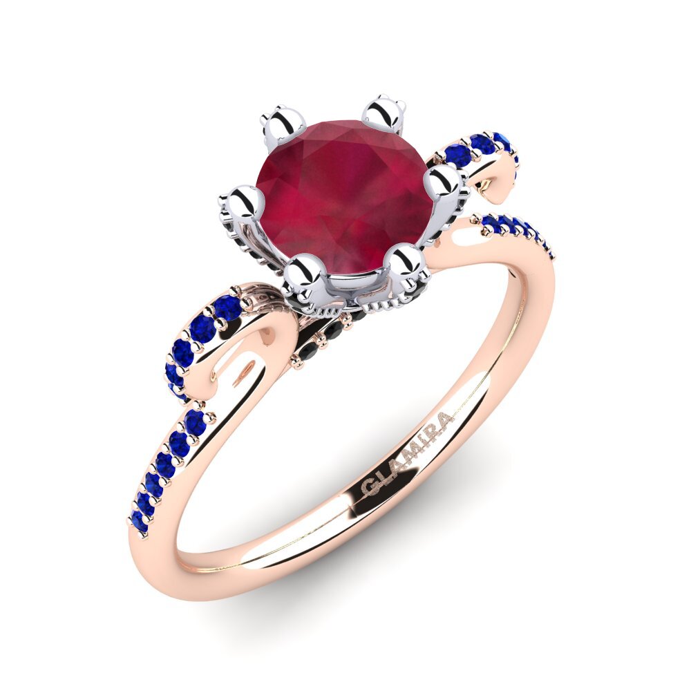 18ct Rose & White Gold Engagement Ring Yomaris