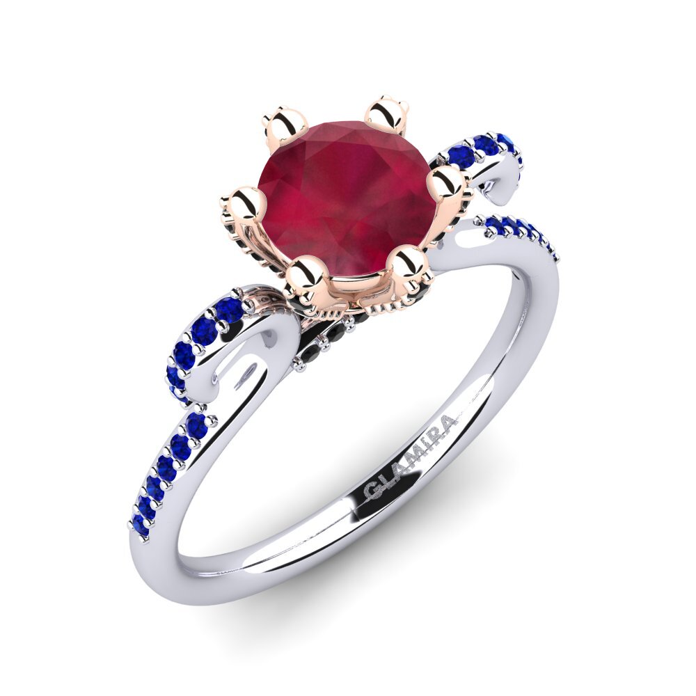 18ct White & Rose Gold Engagement Ring Yomaris