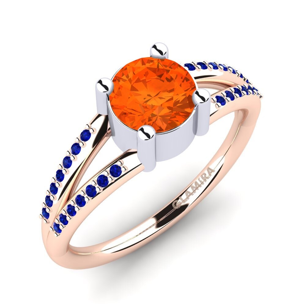 18K Rose & White Gold Fire-Opal Engagement Ring Yonika