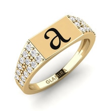Pinky Ring Yoqimli 585 Yellow Gold & White Sapphire