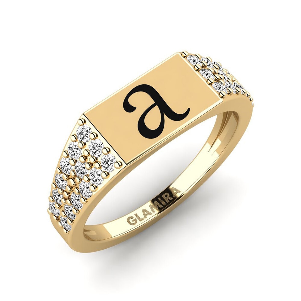 Or Jaune 14k Ronde Moissanite Anneau rose Yoqimli