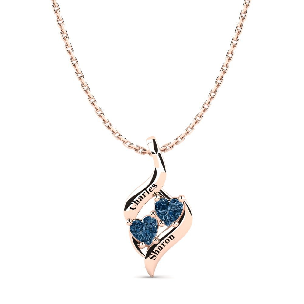 Rotgold 585 Blauer Diamant Damen anhänger Yoshie
