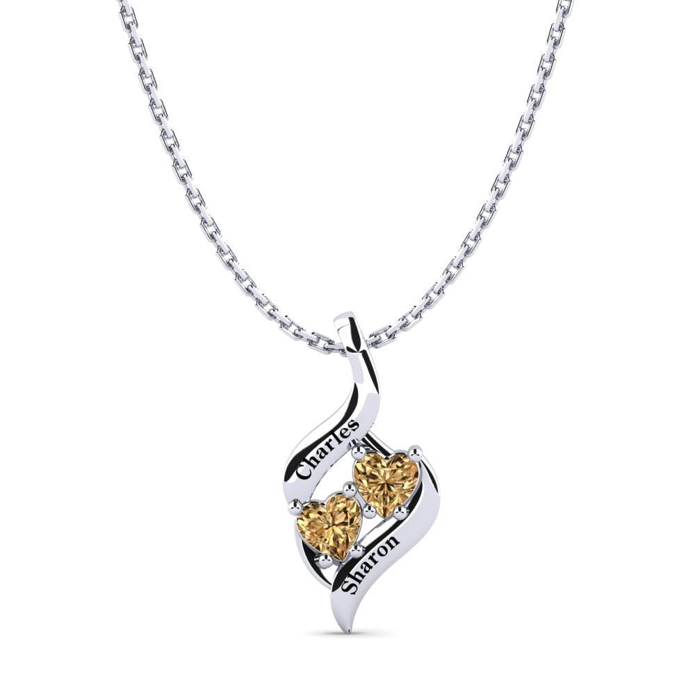 Weißgold 375 Brauner Diamant Damen anhänger Yoshie