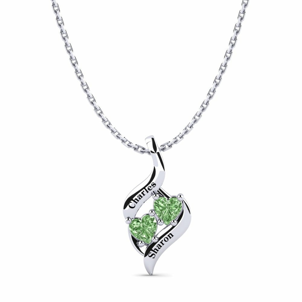 950 Platin Grüner Diamant Damen anhänger Yoshie
