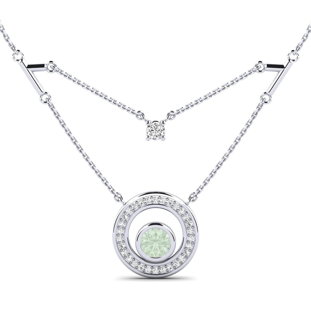 925 Silver Green Amethyst Necklace Yousra