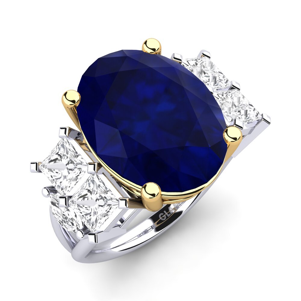 18ct White / Yellow Gold Sapphire Ring Yovela