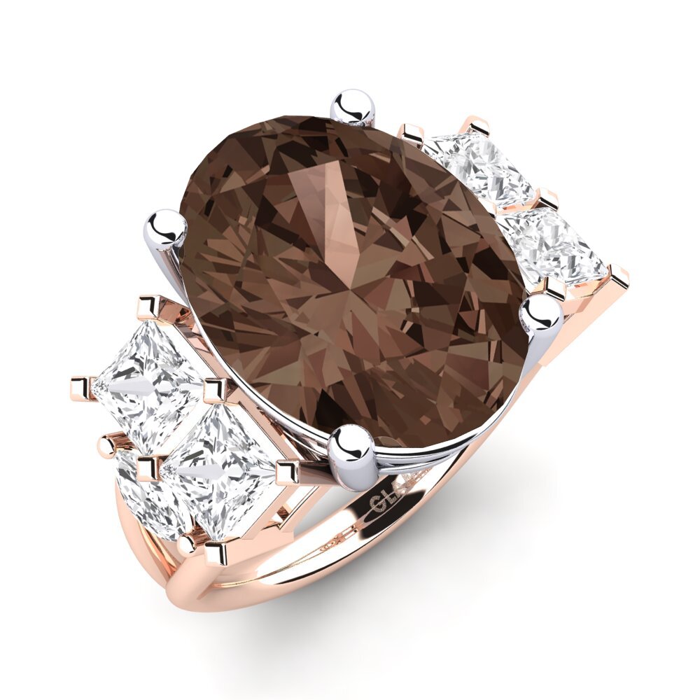 14k Oro Rosa & Blanco Anillo Yovela
