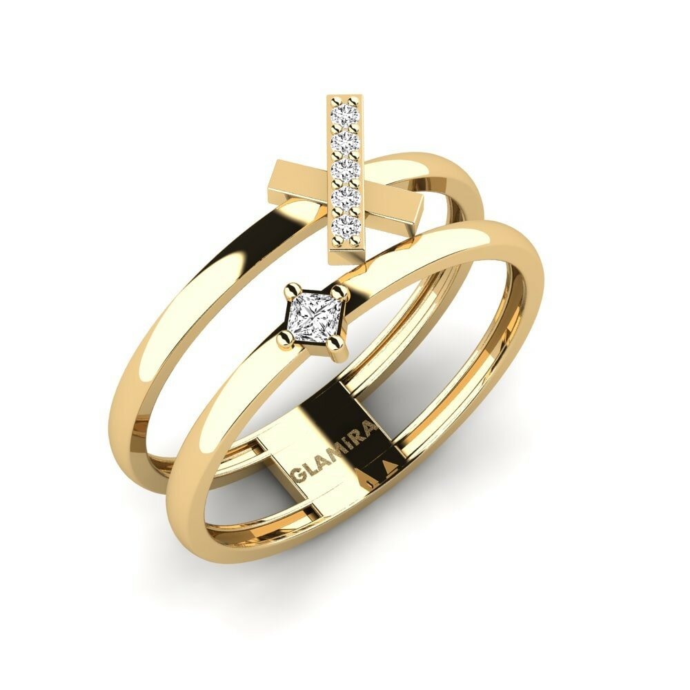 Or Jaune 14k Princesse Moissanite Bague Ypsilas