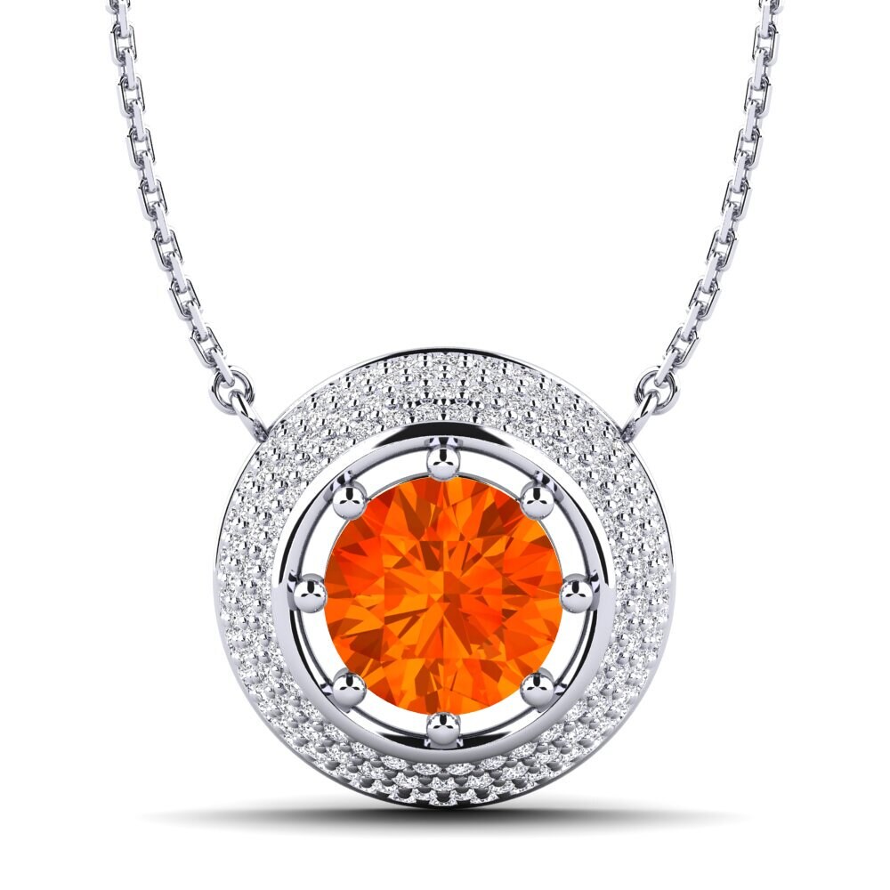 Orange Sapphire Women's Necklace Ysabel