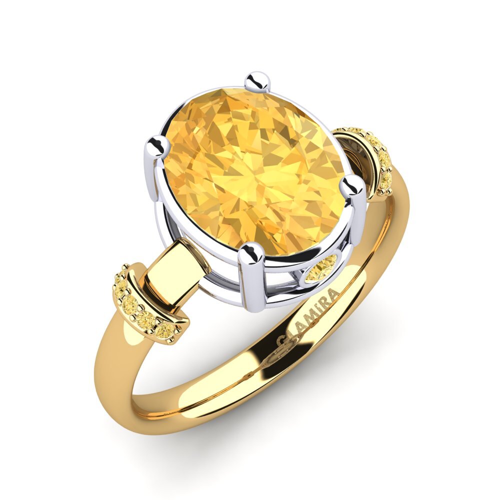 14k Yellow & White Gold Engagement Ring Yudella