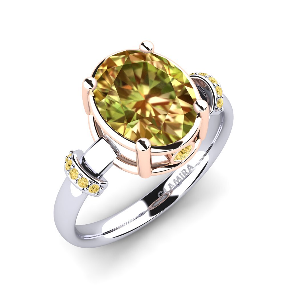 18ct White & Rose Gold Engagement Ring Yudella