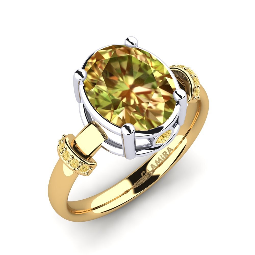 14K Geel & Wit Goud Sultan Steen Verlovingsring Yudella