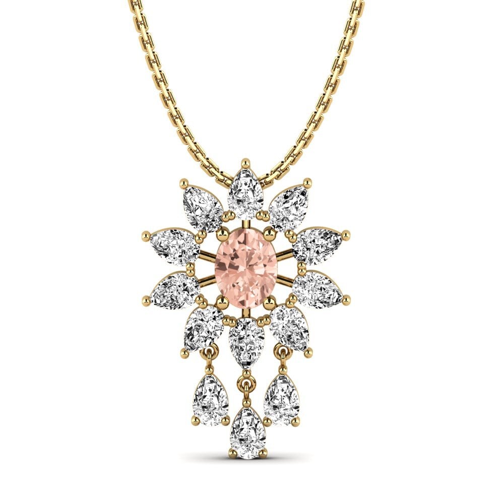 18k Oro Amarillo Morganita Colgante de Mujer Yukalifa