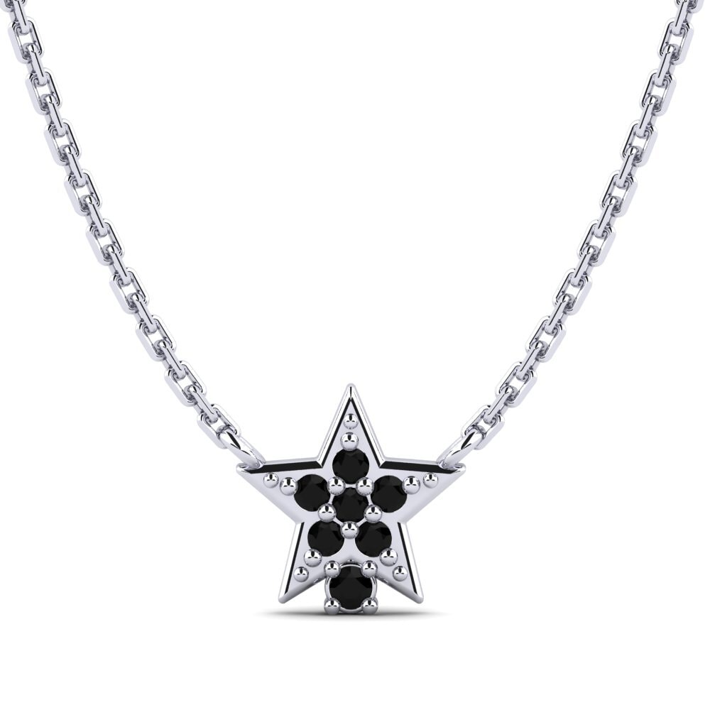 Platino 950 Ónix Negro Collar para Niño Yulduz