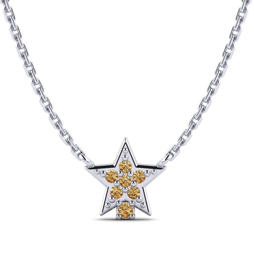 Paladio 950 Diamante Marrón Collar para Niño Yulduz