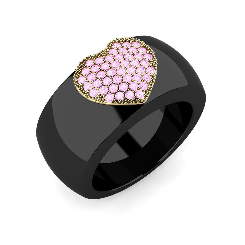 14k Yellow Gold Pink Sapphire Ring Yup