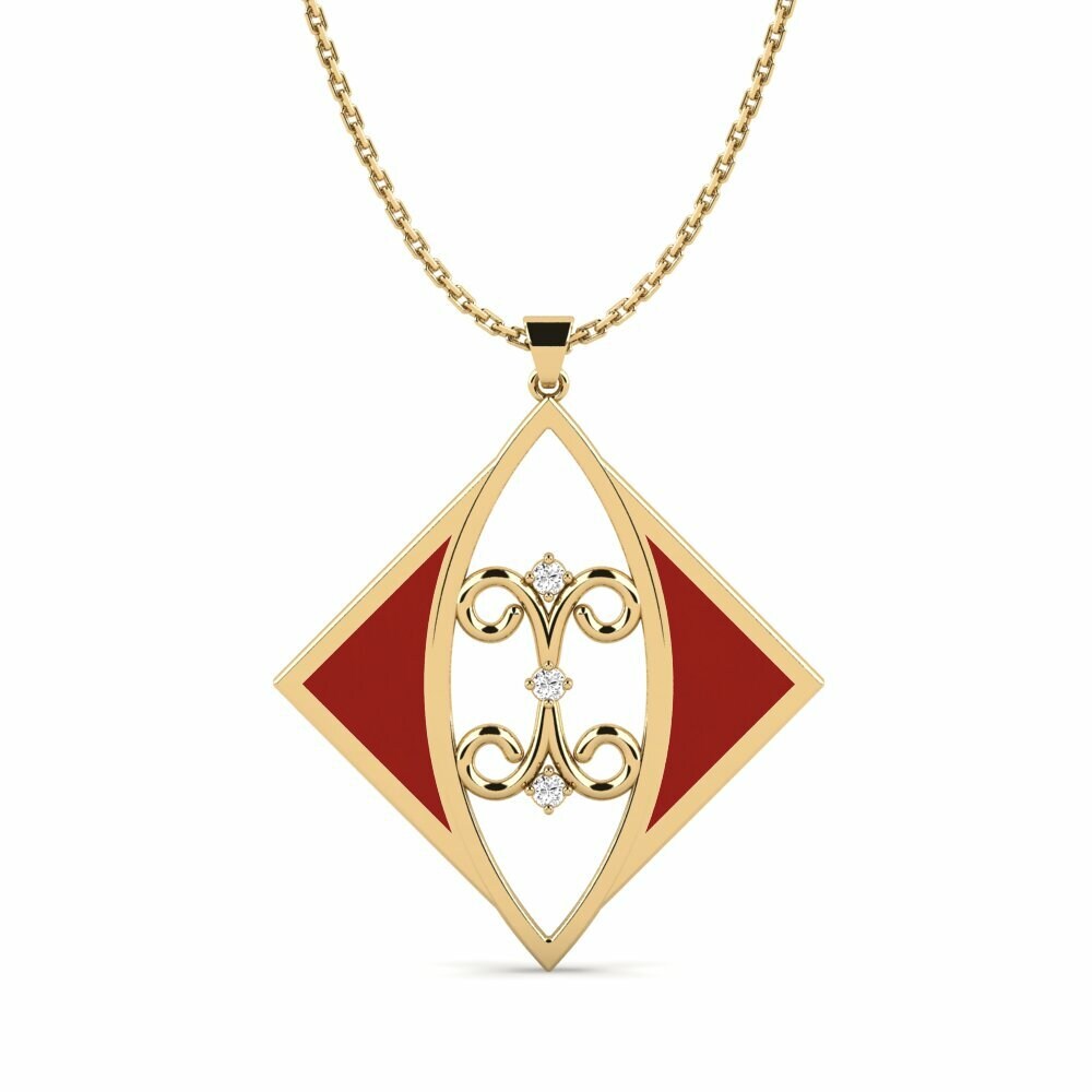 Vàng 9K Đá Moissanite Mặt dây chuyền nữ Yupane