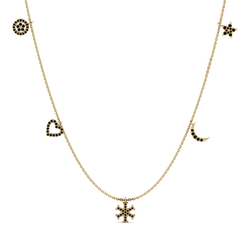 Black Sapphire Women's Necklace Yuriko