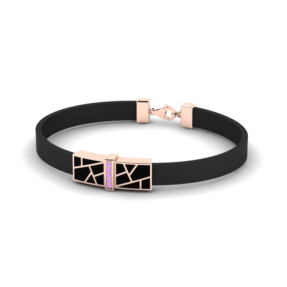 9ct Rose Gold Amethyst Men's Bracelet Yurnero